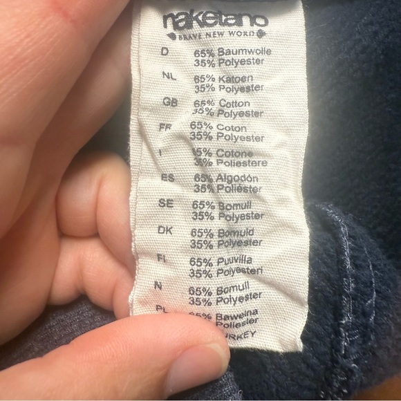 Naketano Grey Extra Long Tunic Length Hoodie Sweatshirt Size Medium - Picture 10 of 11